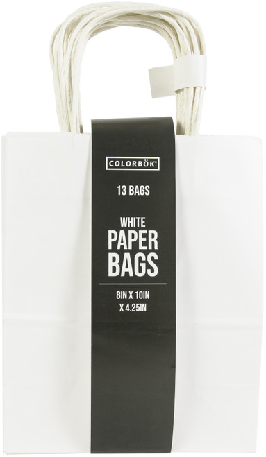 Colorbok Large Paper Gift Bags 10"X8" 13 Pack-White - CB35793 - 765468357935