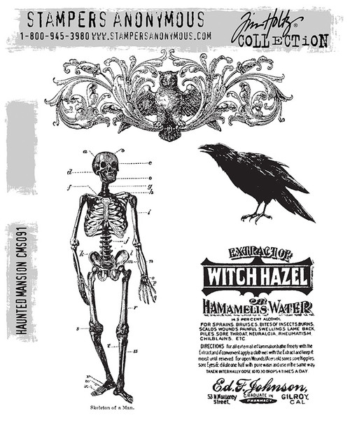 Tim Holtz Cling Stamps 7"X8.5"-Haunted Mansion - CMS091 - 736211509833