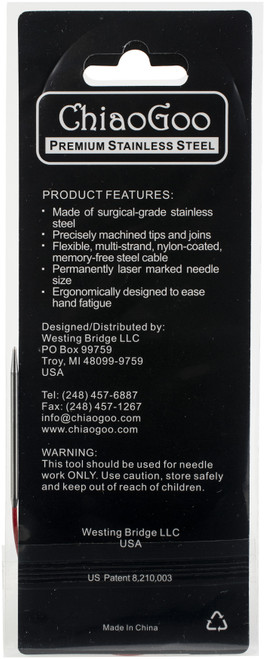 3 Pack - ChiaoGoo Red Circular Knitting Needles 9"-Size 1.5/2.5mm - 6009-1-5 3 Pack - ChiaoGoo Red Circular Knitting Needles 9"-Size 1.5/2.5mm - 6009-1-5