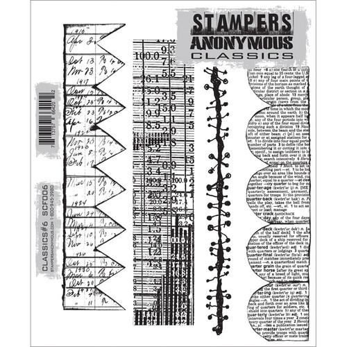 Stampers Anonymous Cling Stamps 7"X8.5"-Classics #6 - SCF-6 Stampers Anonymous Cling Stamps 7"X8.5"-Classics #6 - SCF-6
