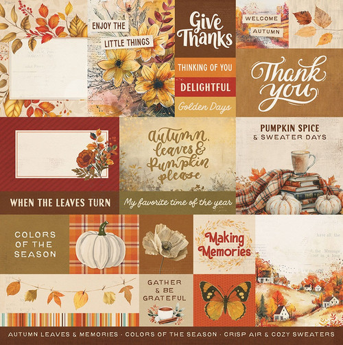 25 Pack - PhotoPlay Autumn Junque Double-Sided Cardstock 12"X12"-Golden Days - 5A00360D-1H79K