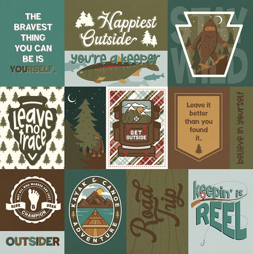 25 Pack - PhotoPlay Camp Legend Double-Sided Cardstock 12"X12"-Outsider - 5A003609-1H796