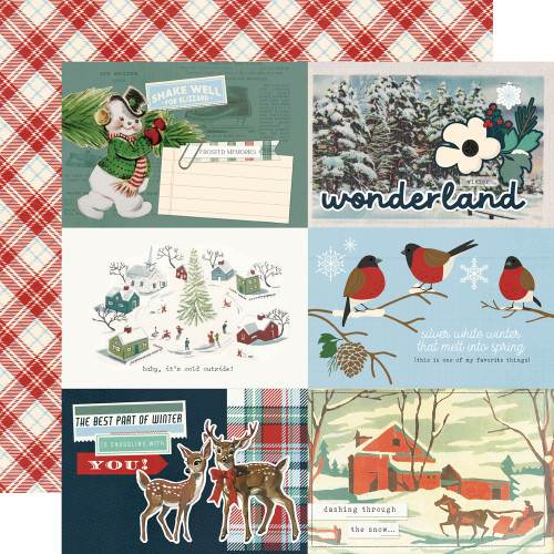 25 Pack - Simple Vintage Flannel Season Double-Sided Cardstock 12"X12"-4X6 Elements - 5A0034X7-1H6BJ - 810191520122