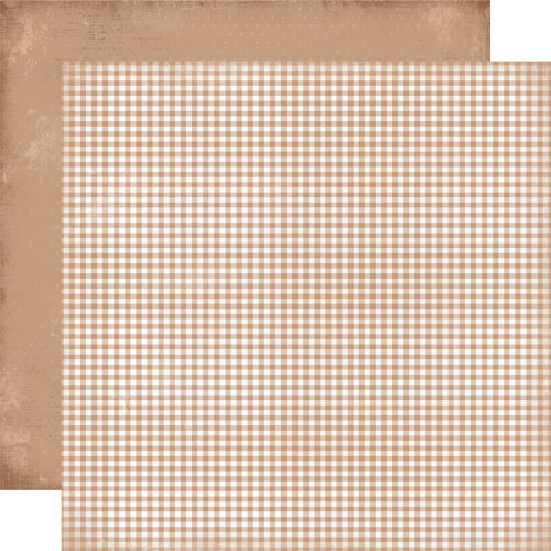 25 Pack - Simple Vintage Believe Double-Sided Cardstock 12"X12"-Gingerbread Gingham - 5A0034W6-1H6FX - 810191520719