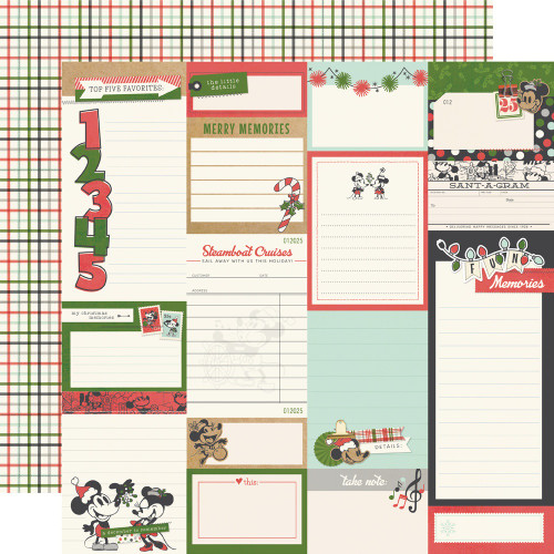 25 Pack - Say Cheese Classic Mouse Christmas Double-Side Cardstock 12"-Journal Elements - 5A0034WV-1H6FN - 810191521259