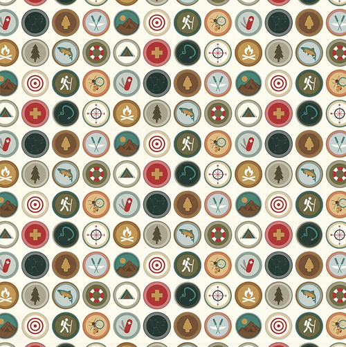 25 Pack - PhotoPlay Camp Legend Double-Sided Cardstock 12"X12"-Merit Badge - 5A003609-1H795