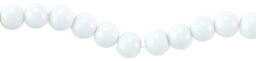 CousinDIY Jewelry Basics Glass Beads 8mm 130/Pkg-White Opaque Round - 34713030