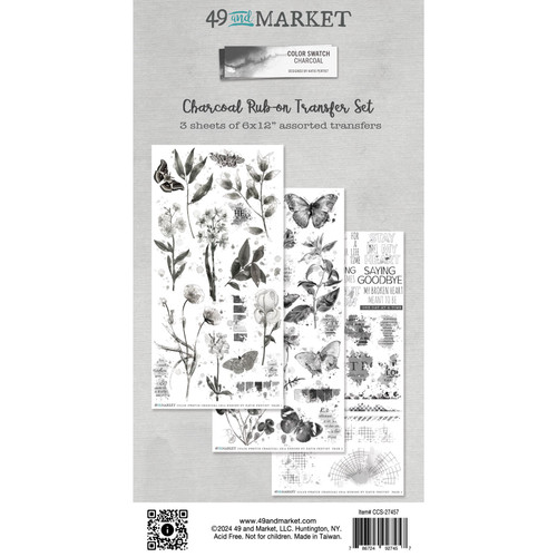 Color Swatch: Charcoal Rub-On Transfer Set-3 Sheets - CCS27457 - 786724927457