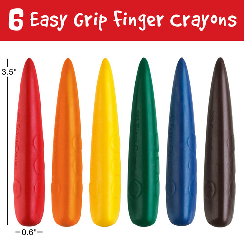 3 Pack - Little Creatives Easy Grasp Finger Crayons-6/Pkg - 5A002JFY-1GKZD