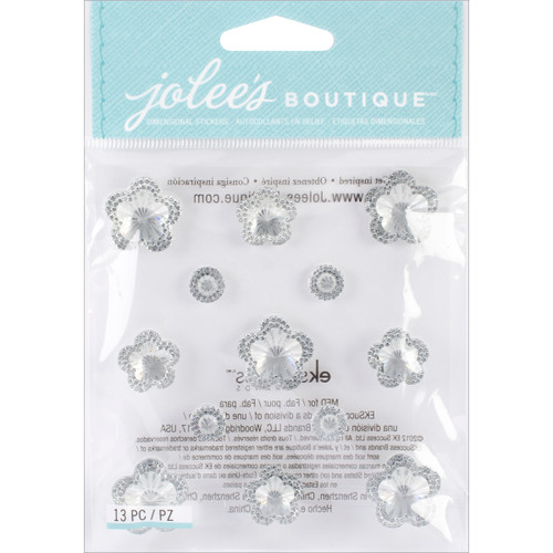 3 Pack - Jolee's Boutique Dimensional Stickers-Floral Prism Silver - E5021434 - 015586961928