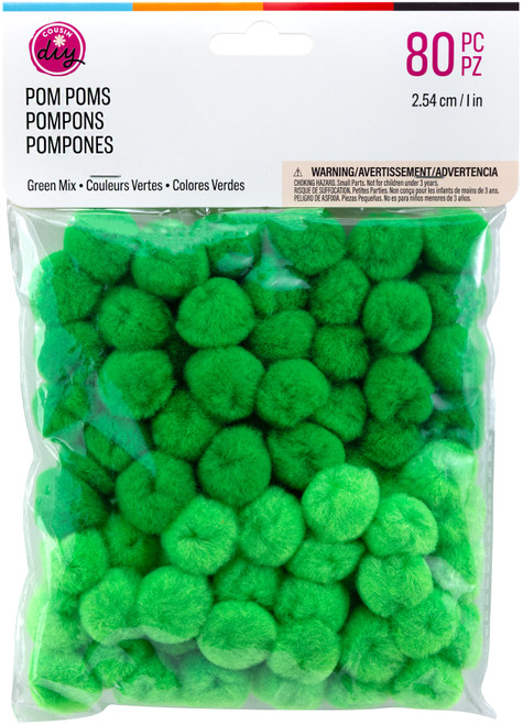 CousinDIY Pom-Poms 1" 80/Pkg-Green Mix - 5A002XVY-1GYMN - 191648185522
