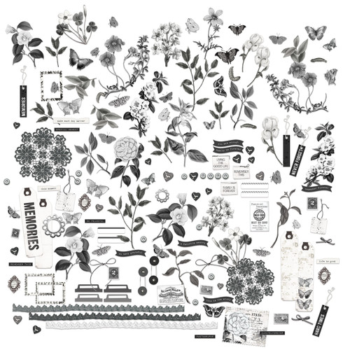 2 Pack - Color Swatch: Charcoal mini Laser Cut Outs-Elements - CCS27471