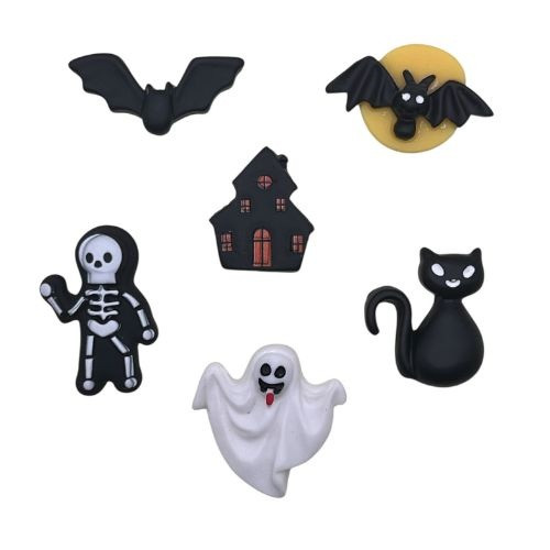6 Pack - Buttons Galore Flatbacks Embellishments-Spooky Squad - 5A003CMK-1H8YG - 840934068253