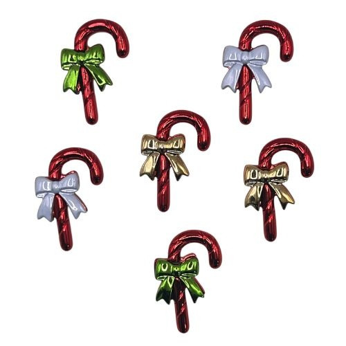6 Pack - Buttons Galore Christmas Themed Buttons-Bright Candy Canes - 5A003CMW-1H8YJ - 840934067959