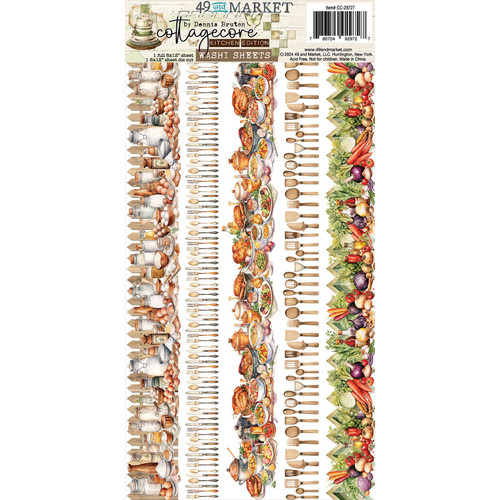 3 Pack - 49 And Market Washi Tape Sheets-Cottagecore - 5A002C1Q-1GFKR - 786724929727
