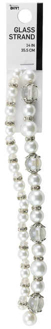 2 Pack - Cousin DIY Pearl Mix Bead Strand 14" 69/Pkg-White - 5A002GLR-323 - 016321201910