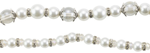 2 Pack - Cousin DIY Pearl Mix Bead Strand 14" 69/Pkg-White - 5A002GLR-323