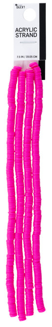 2 Pack - Cousin DIY Acrylic Disc Heishi Bead Strand 7.5"-Pink - 5A002GN4-1GJ5C - 191648088311