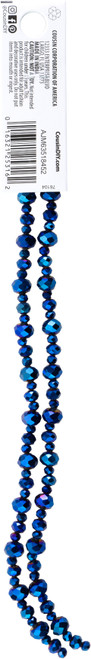 2 Pack - CousinDIY Glass Strand 18in/40.6cm-Metallic Blue Faceted Rondell - 5A002GLT-1GJ4W