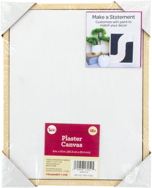 3 Pack - Cousin DIY Paintable Framed Textured Canvas-10"X8", Curved Lines - 5A002GN9-1GJ5F - 191648139525