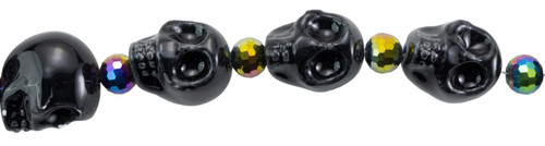 2 Pack - CousinDIY Ceramic Strand 7in/17.8cm-Black/Purple Skull - 5A002GMB-1GJ5R
