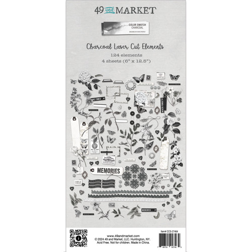 2 Pack - Color Swatch: Charcoal Laser Cut Outs-Elements - CCS27464 - 786724927464