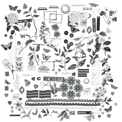 2 Pack - Color Swatch: Charcoal Laser Cut Outs-Elements - CCS27464