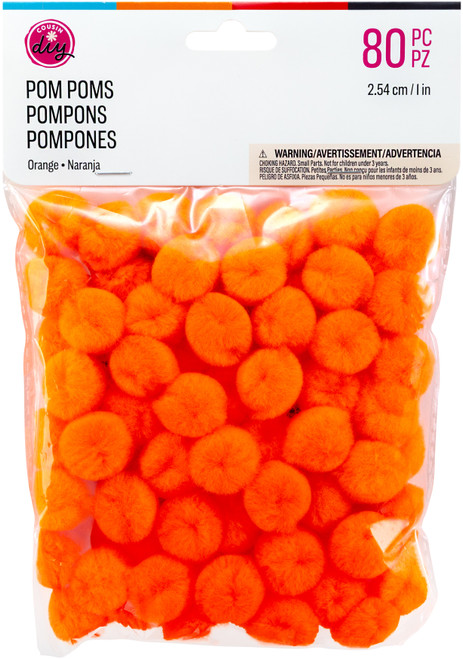 6 Pack - CousinDIY Pom-Pom 1" 80/Pkg-Orange - 5A002XTB-1GYL8 - 191648181210