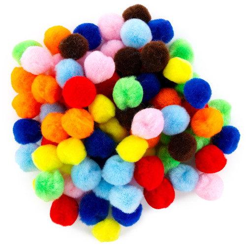 6 Pack - CousinDIY Pom-Poms 1" 80/Pkg-Multi-Colored - 5A002XQ3-1GYN9