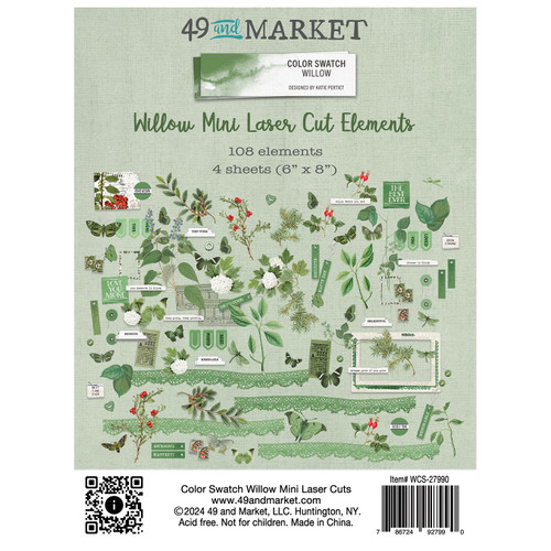 Color Swatch: Willow Mini Laser Cut Outs-Elements - A5002401-G1795 - 786724927990