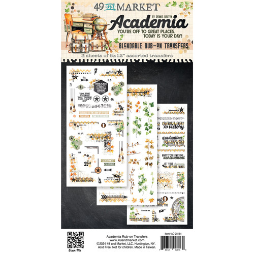 Academia Rub-On Transfer Set-Academia - 5A0021HQ-1G4FD - 786724928164