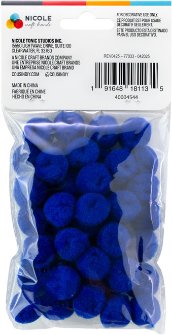 CousinDIY Pom-Pom 0.75" 45/Pkg-Royal Blue - 5A002XTD-1GYL0 CousinDIY Pom-Pom 0.75" 45/Pkg-Royal Blue - 5A002XTD-1GYL0