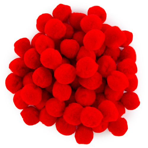 CousinDIY Pom-Pom 1" 80/Pkg-Red - 5A002XX6-1GYLJ