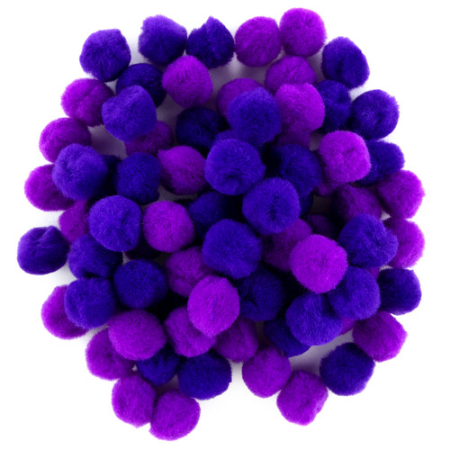 CousinDIY Pom-Poms 1" 80/Pkg-Purple Mix - 5A002XWT-1GYMJ