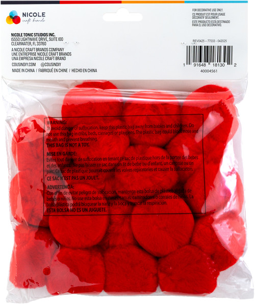 CousinDIY Pom-Poms 2" 20/Pkg-Red - 5A002XR5-1GYJH CousinDIY Pom-Poms 2" 20/Pkg-Red - 5A002XR5-1GYJH