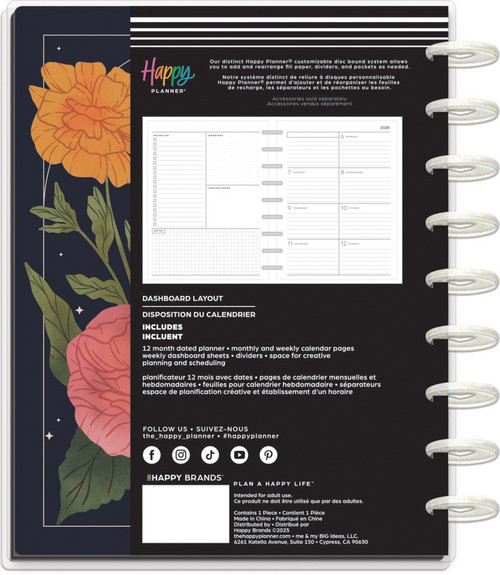Happy Planner Classic 12 Month Disc Bound Dated Planner-Dark Garden; Jan '26 - Dec '26 - 5A0036W0-1H81S