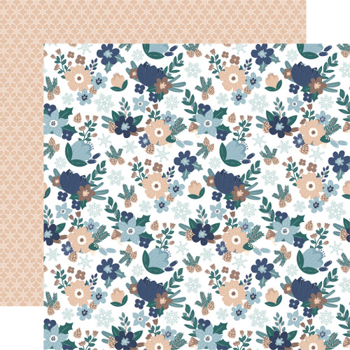 25 Pack - Snow Day Double-Sided Cardstock 12"X12"-Chilly Floral - 5A0033S1-1H5GP - 810192592791