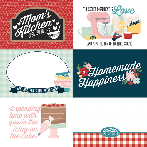 25 Pack - Mom's Kitchen Double-Sided Cardstock 12"X12"- 6x4 Journaling Cards - 5A0033V0-1H5H6