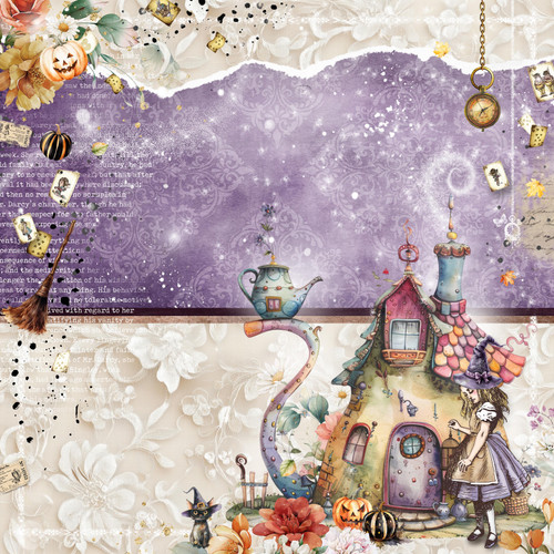 25 Pack - Memory Place Double-Sided Paper 12"X12"-Halloween in Wonderland in Wond - 5A00378M-1H88J