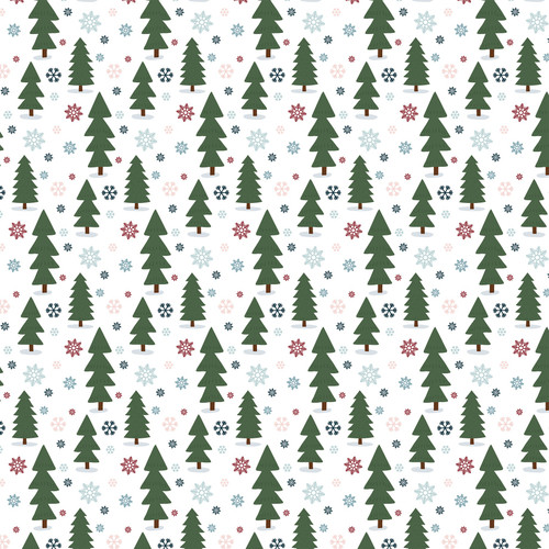 25 Pack - Winter Fun Double-Sided Cardstock 12"X12"- Snowy Forest Trees - 5A0033TW-1H5JL