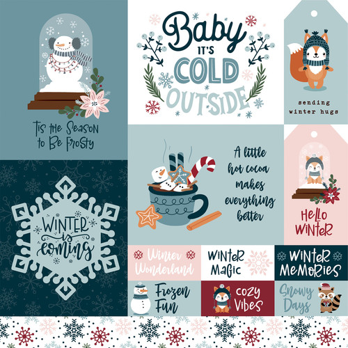25 Pack - Winter Fun Double-Sided Cardstock 12"X12"- Multi Journaling Cards - 5A0033TW-1H5KQ