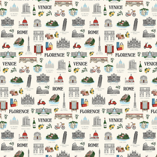 25 Pack - Italy Double-Sided Cardstock 12"X12"-Must See Italy Spots - 5A0033WG-1H5M0