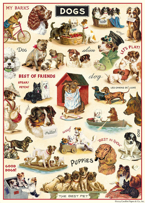 Cavallini Gift Wrap-Vintage Dogs 2 - 5A0035PR-1H71C - 9781639475407