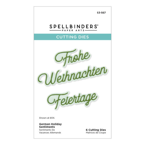Spellbinders Etched Dies-International Holiday Sentiments, German - 5A003CZG-1H979 - 810176108420