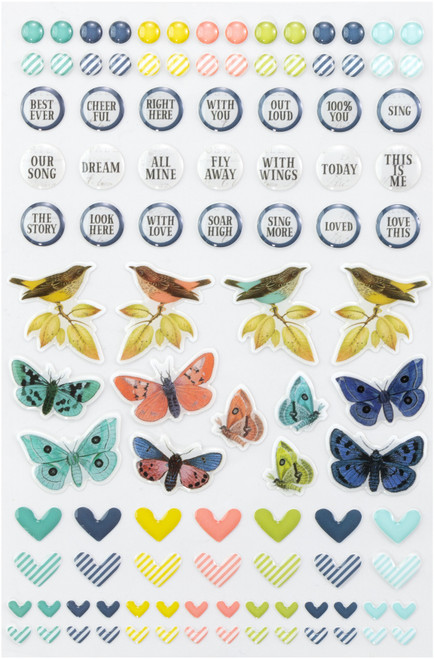 3 Pack - 49 And Market Birdsong Stickers-Wishing Bubbles - 5A002C0V-1GFLF