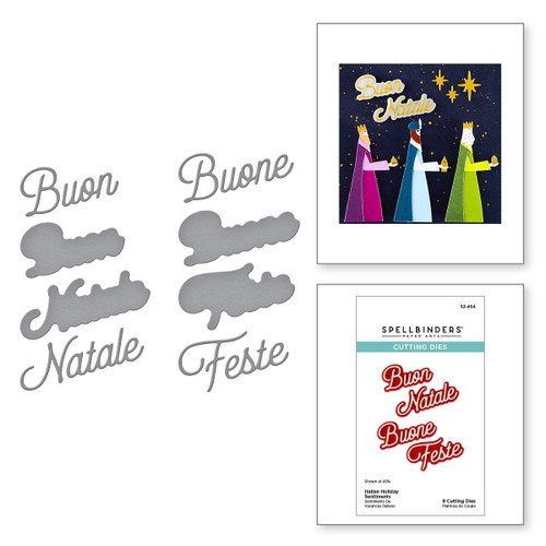 Spellbinders Etched Dies-International Holiday Sentiments, Italy - 5A003CZW-1H97M