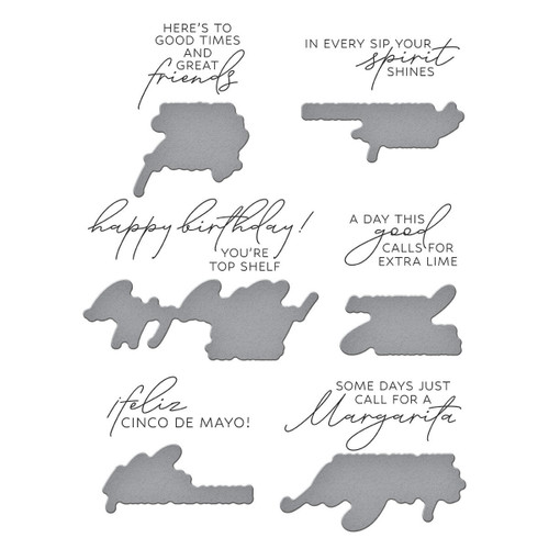 Spellbinders BetterPress Plate & Die Set-Happier Hour, Sip Sip Ole' Sentiments - 5A003CZ3-1H97N