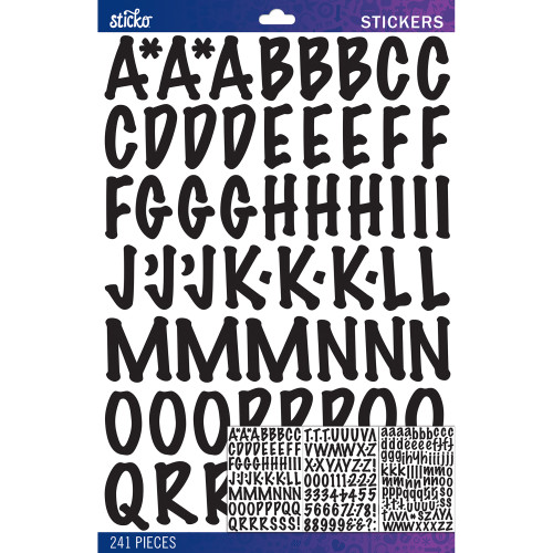 Sticko Alphabet Stickers-Black Marker Large - E5290101 - 015586816372