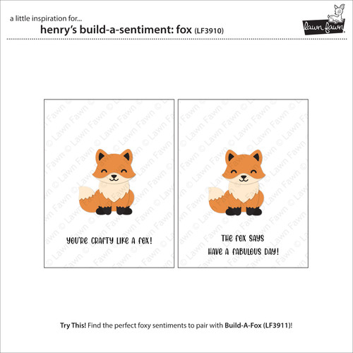 Lawn Fawn Stamps-Henry's Build-A-Sentiment: Fox - 5A0039FW-1H8P9