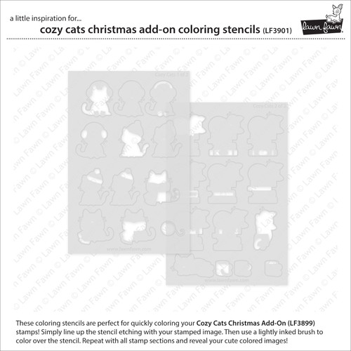 Lawn Clippings Add-On Coloring Stencils-Cozy Cats Christmas - 5A0039H8-1H8PG